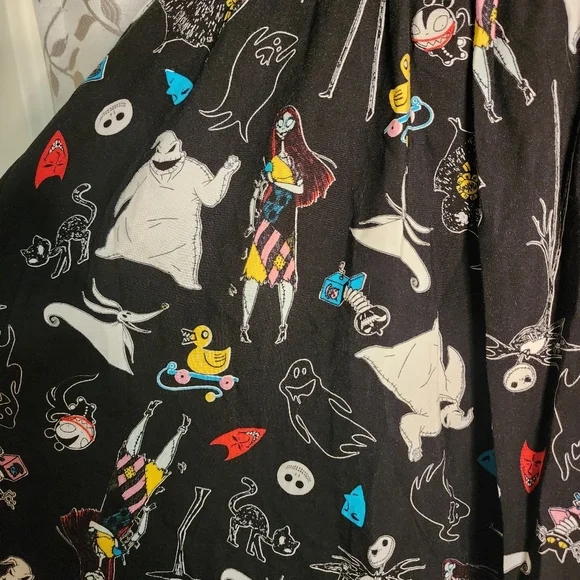 Disney Nightmare Before Christmas Black Patterned Faux Wrap Dress size 3X - Picture 5 of 8